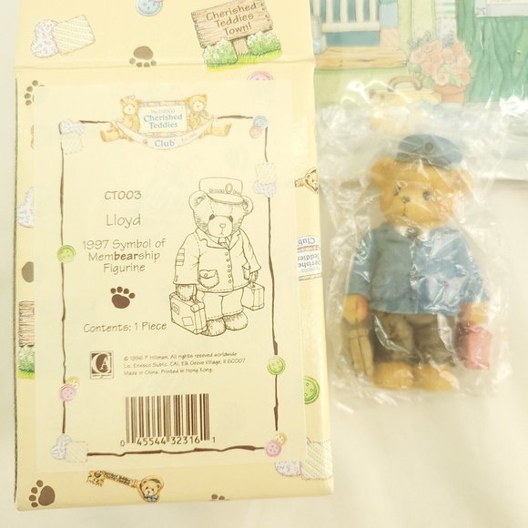 Enesco Cherished Teddies Club Town Depot Lloyd Figurine Membership Kit - Picture 4 of 12